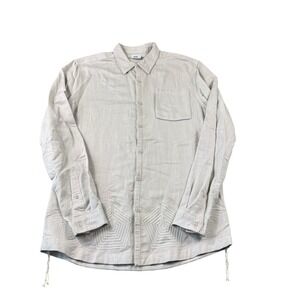 Chapter S/S 2015 Labyrinth Linen Cotton Embroidered Button Up Shirt Mens Medium